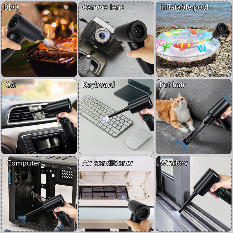 7500mAh Portable Compressed Air Duster 2 in 1 Air Blower & Vacuum Cleaner Cordless Duster Blower for Keyboard Computer Cleaning. 