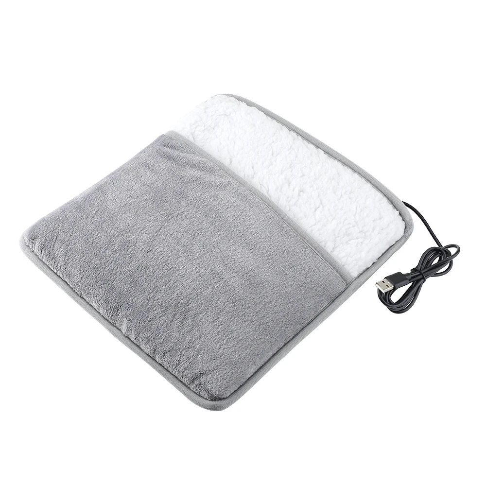 Winter Electric Foot Heating Pad USB Charging Soft Plush Washable Foot Warmer Heater Improve Sleeping Household Foot Warming Mat. 