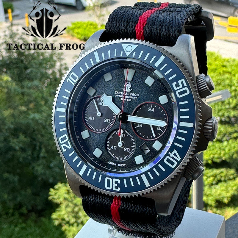 Tactical Frog FXD2 Titanium Diving Watch For Men 20ATM Chronograph
