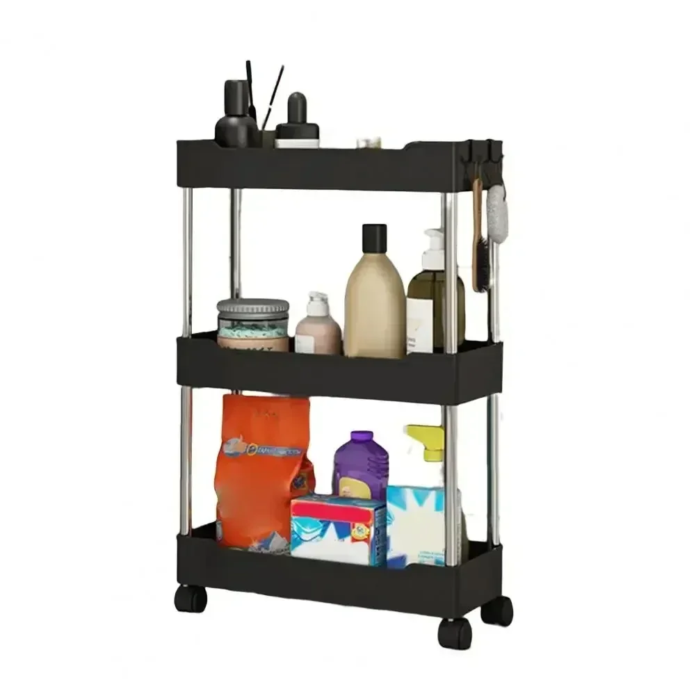 Storage Cart Multifunctional High Capacity Save Space 3/4-Tier Storage Movable Floor-Standing Rolling Vertical Shelf for Kitchen. 