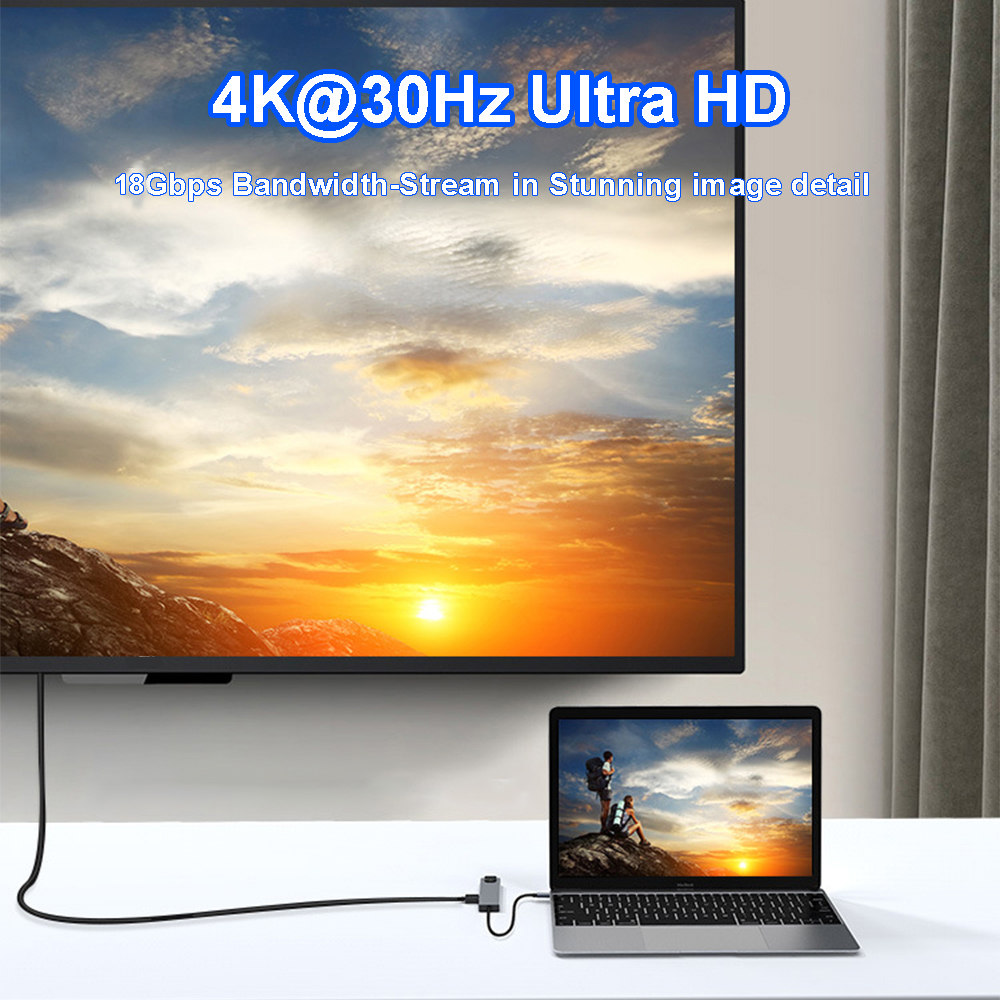 8-in-1 USB C Hubs Docking Stations 4K HDMI-compatible Adapter Type C Splitter USB C to HDMI For Macbook Computer Accessories. 