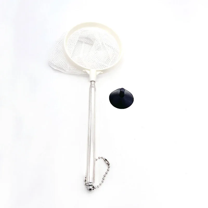 Retractable 3D Aquarium Fish Tank Net Stainless Steel Rod Fishing Round ...