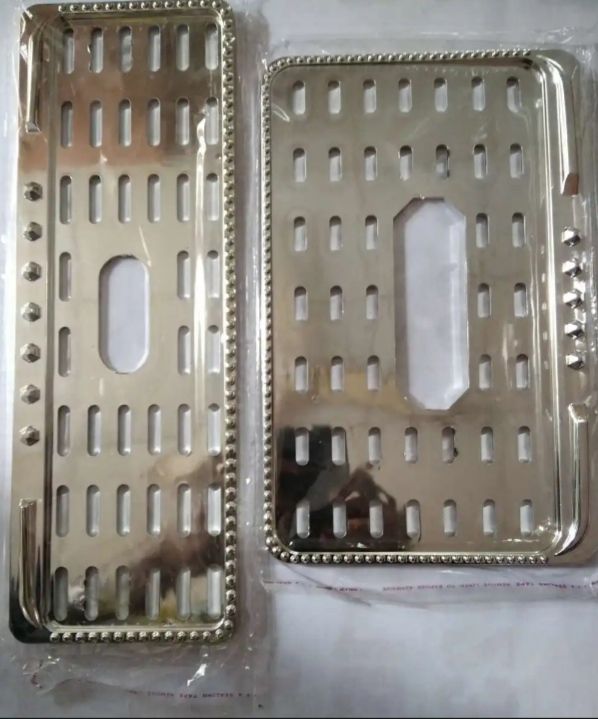 Silver Number Plate Holder For Three Wheel. 