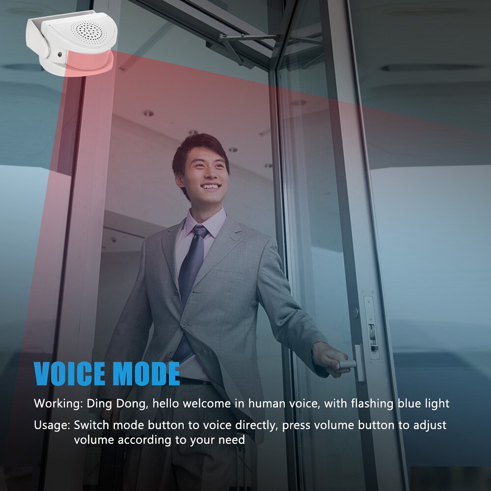 KERUI Wireless Indoor Motion Sensor Doorbell Shop Visitor Alert Chime Alarm Burglar for Business When Entering Door Opens. 