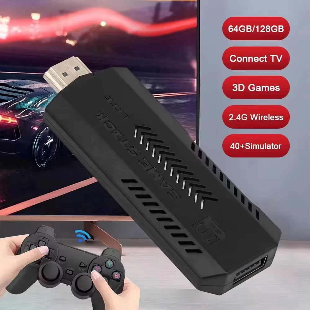 X2 Plus GD10 Pro 4K Game Stick New 3D HD 2.4G Retro Video Game Console Wireless Controller TV 50 Emulator For PS1/N64/DC 64G Gif. 
