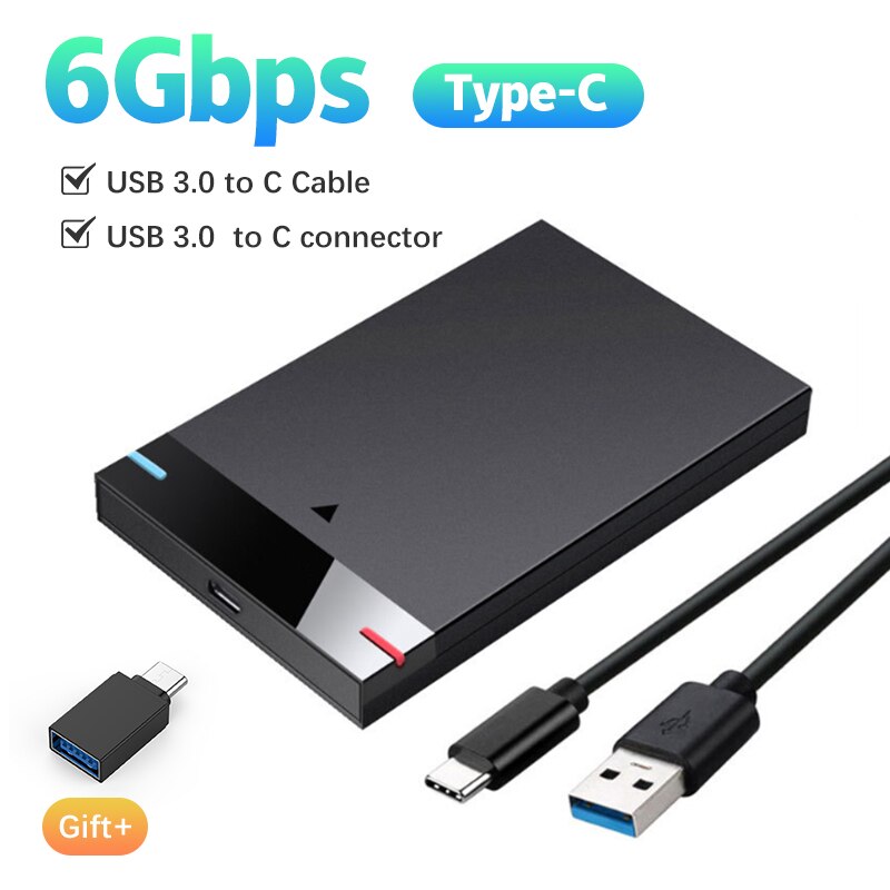 Enclosure HDD Case 2.5 Inch Micro B USB 3.0Type-C Cable External Hard ...