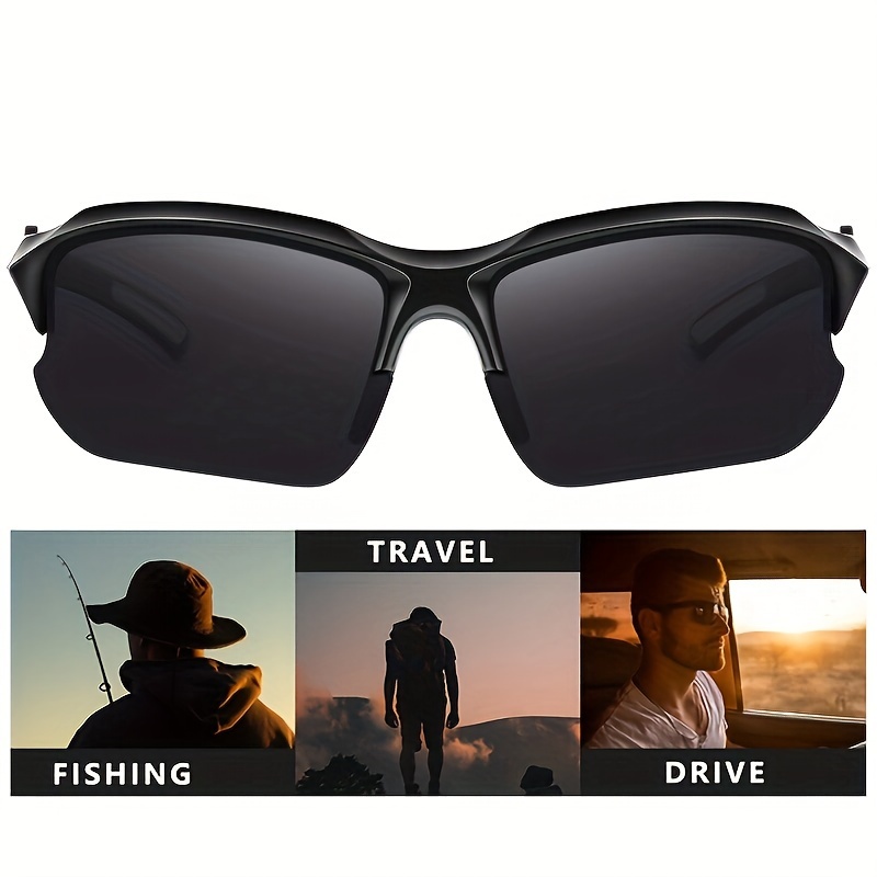 Outdoor Polarized Fashionable Sports Glasses for Men and Women, Windproof Suitable for Baseball Running Fishing Golf and Driving. 