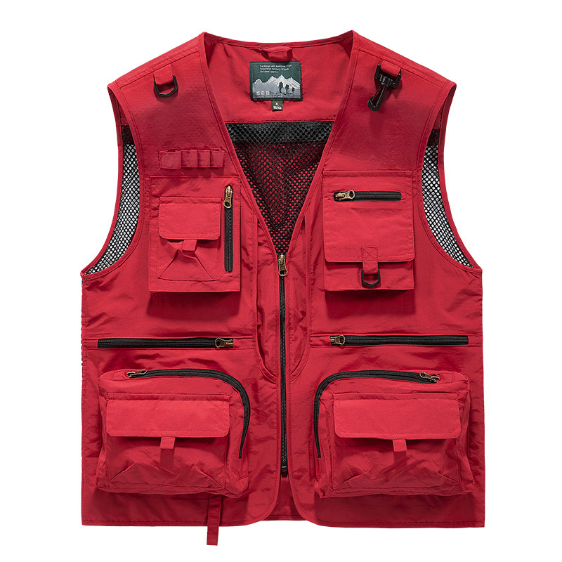 FGKKS 2023 Outdoor Leisure Vest Men's New Multi-Pocket Breathable Outdoor Sports Coat High-Quality Design Leisure Vest Men. 