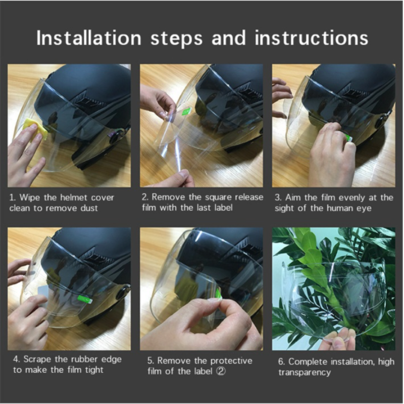 Motorcycle Helmet Waterproof Lens Film, Universal Rain & Fog Protection Film Transparent Lens Sticker Helmet Anti Fog Film Visor. 