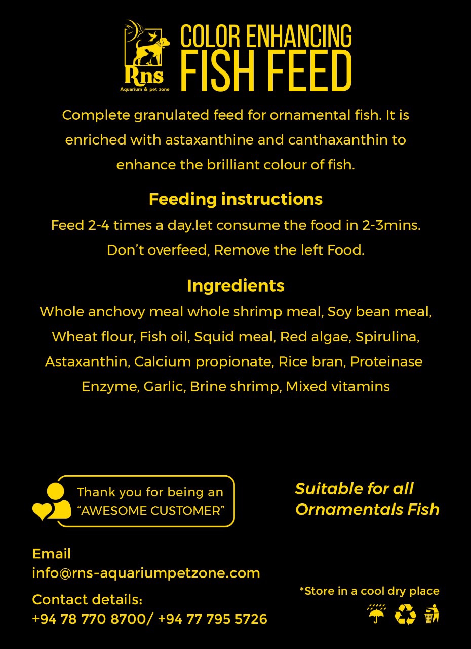 RNS Color Enhancing Fish Feed. 