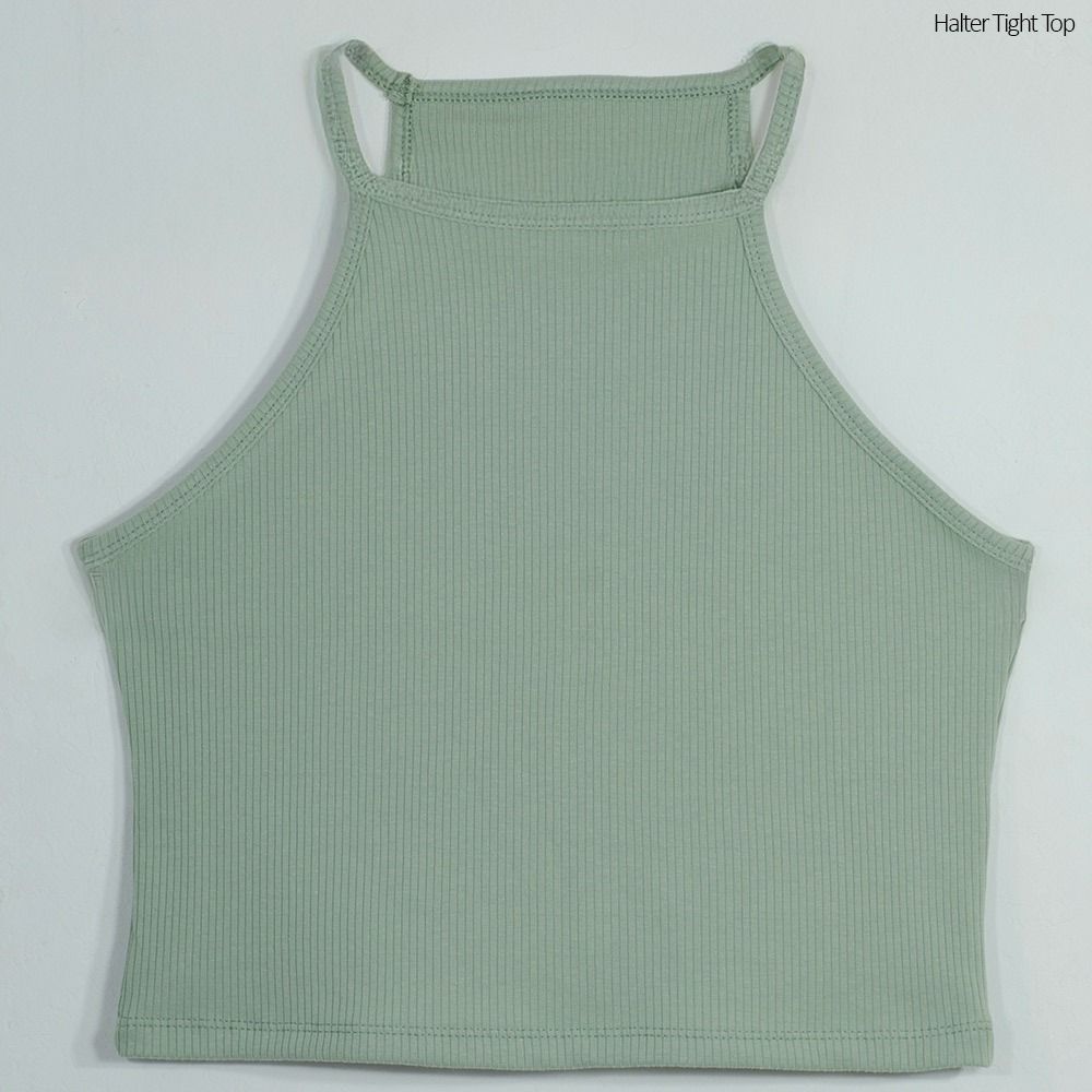 Halter Tight Top Trending Korean Tight Top Green And Blue Colour Casual Tees Unique Styling Crop Top Small Size Top. 