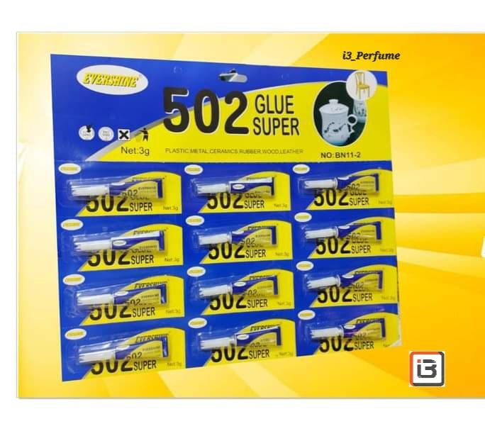12 Pcs Evershine Super Glue For Wood Rubber Plastic Metal Paper Leather Glue 3g