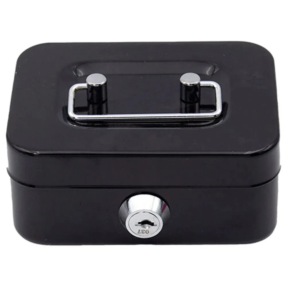 Mini Metal Cash Box Money Bank Change Security Box Portable Kids Coin Collection Gift Storage Money Tank With Lock. 