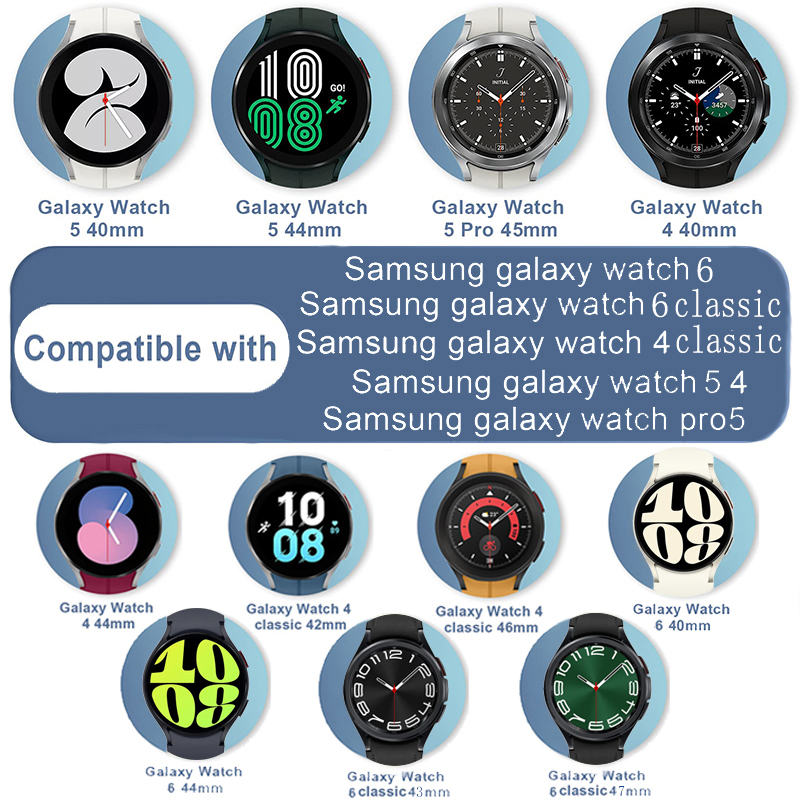 Silicone Strap for Samsung Galaxy Watch 6 Classic 47mm 43mm/4 classic 46mm 42mm Bracelet Galaxy Watch 5/5pro 45mm/4/6 40mm 44mm. 
