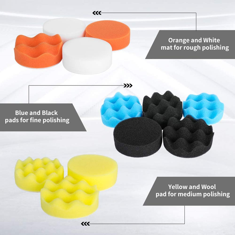 3 Inch Car Polishing Kit Polish Pad Car Polish Buffing Pad Abrasive Disc Sponge Foam Pads Polisher For Headlight Refurbish. 