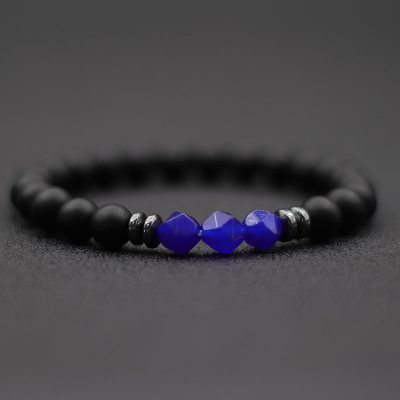 Fashion Mens Bracelet Black Onyx Stone Braclet Irregular Natural Tiger Eyes Sodalite Beaded Braslet Pulsera Hombre Accessories. 