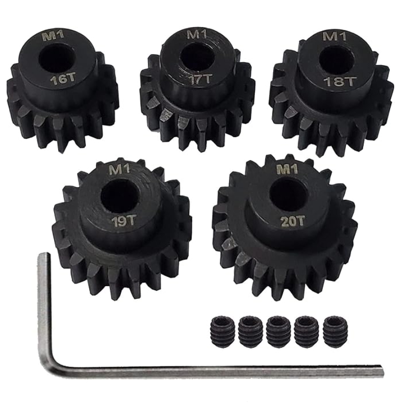 Pinion Key 5PCS Metal Steel M1 Pinion Gear Sets 21T 22T 23T 24T 25T 5mm Shaft ...