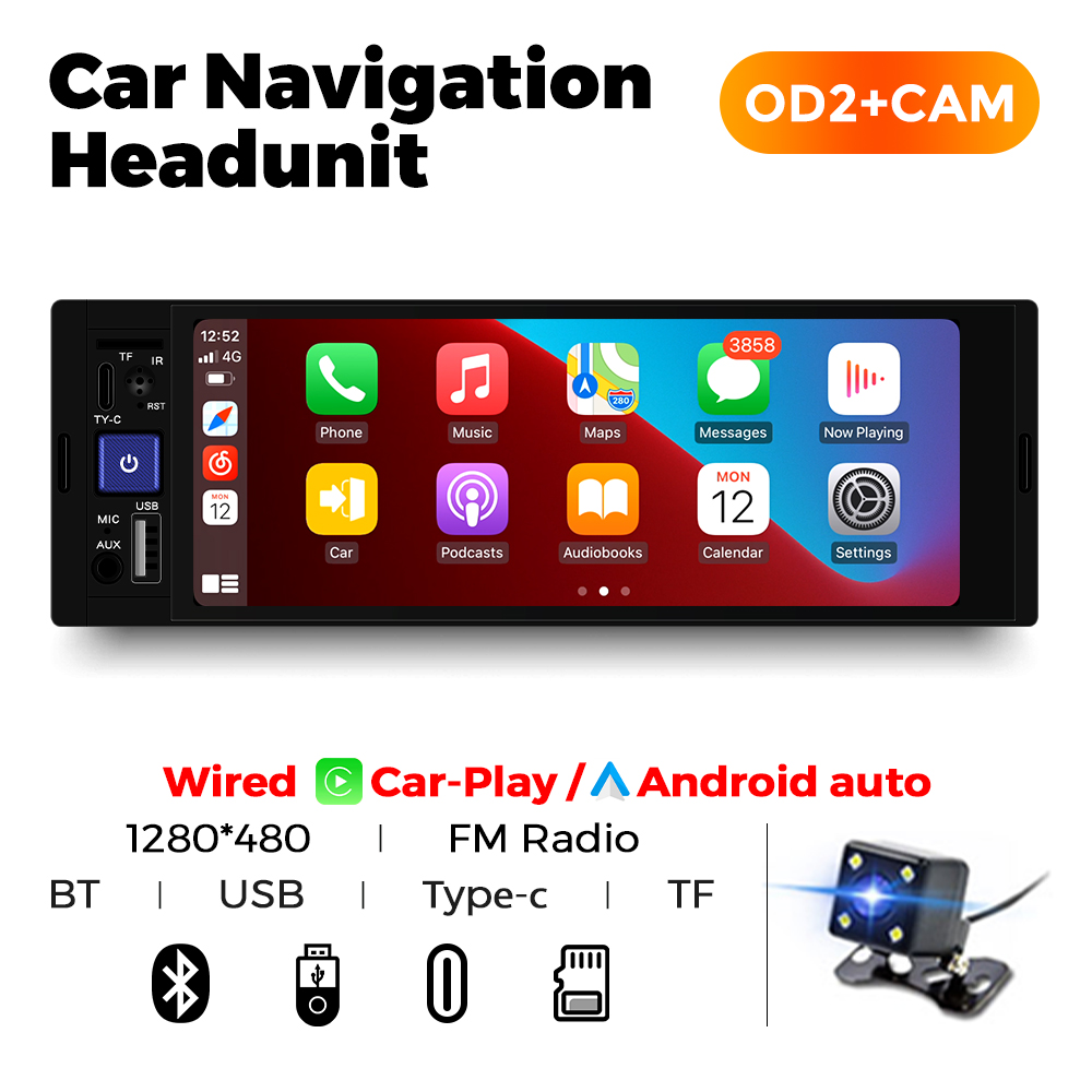 MEKEDE For VW Nissan Toyota KIA Universal 6.86" Car Radio 1 Din Stereo Multimedia Video Player GPS BT Carplay+Auto IPS Screen. 