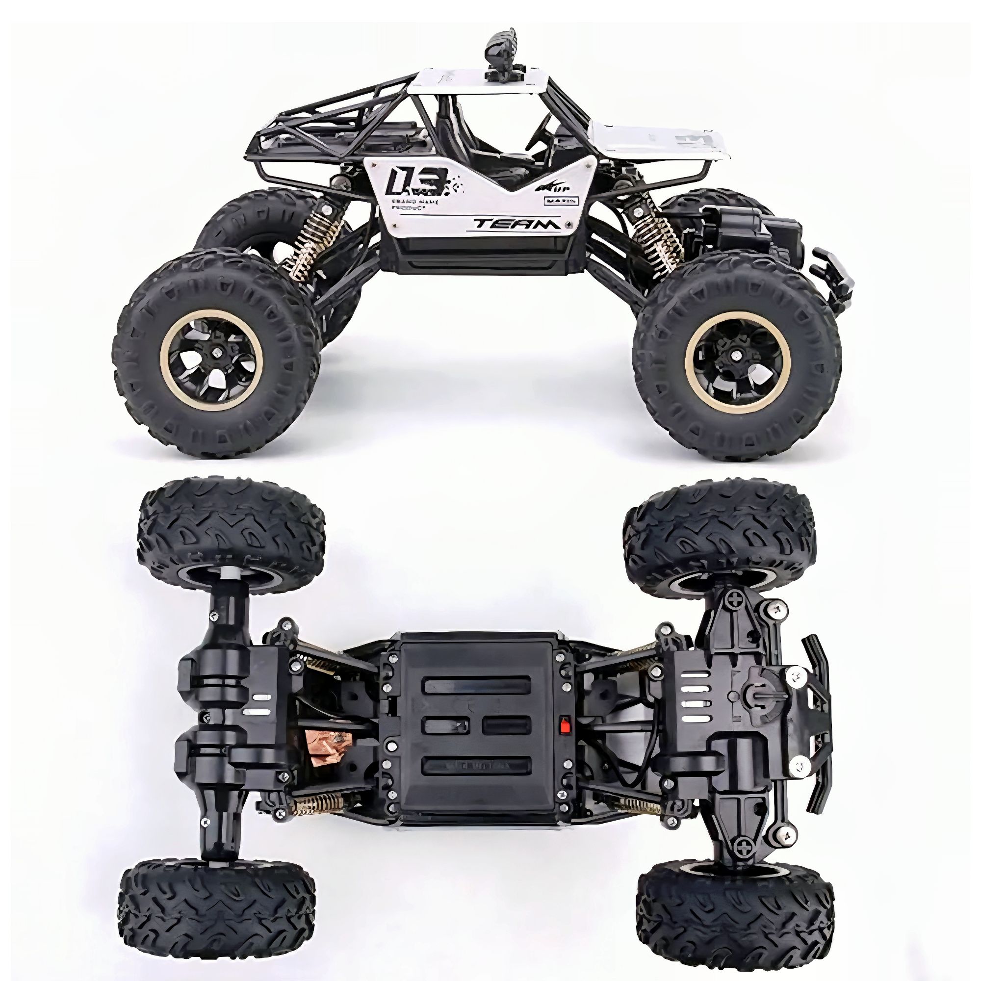 1:16 Scale Off-Road Rock Crawler RC Monster Truck – 2.4GHz Remote Control Alloy Body Climbing Car with Rechargeable Battery, Shockproof Suspension, High-Speed 20km/h, Indoor Outdoor Crawler Toy Vehicle for Boys Girls Kids Adults. 
