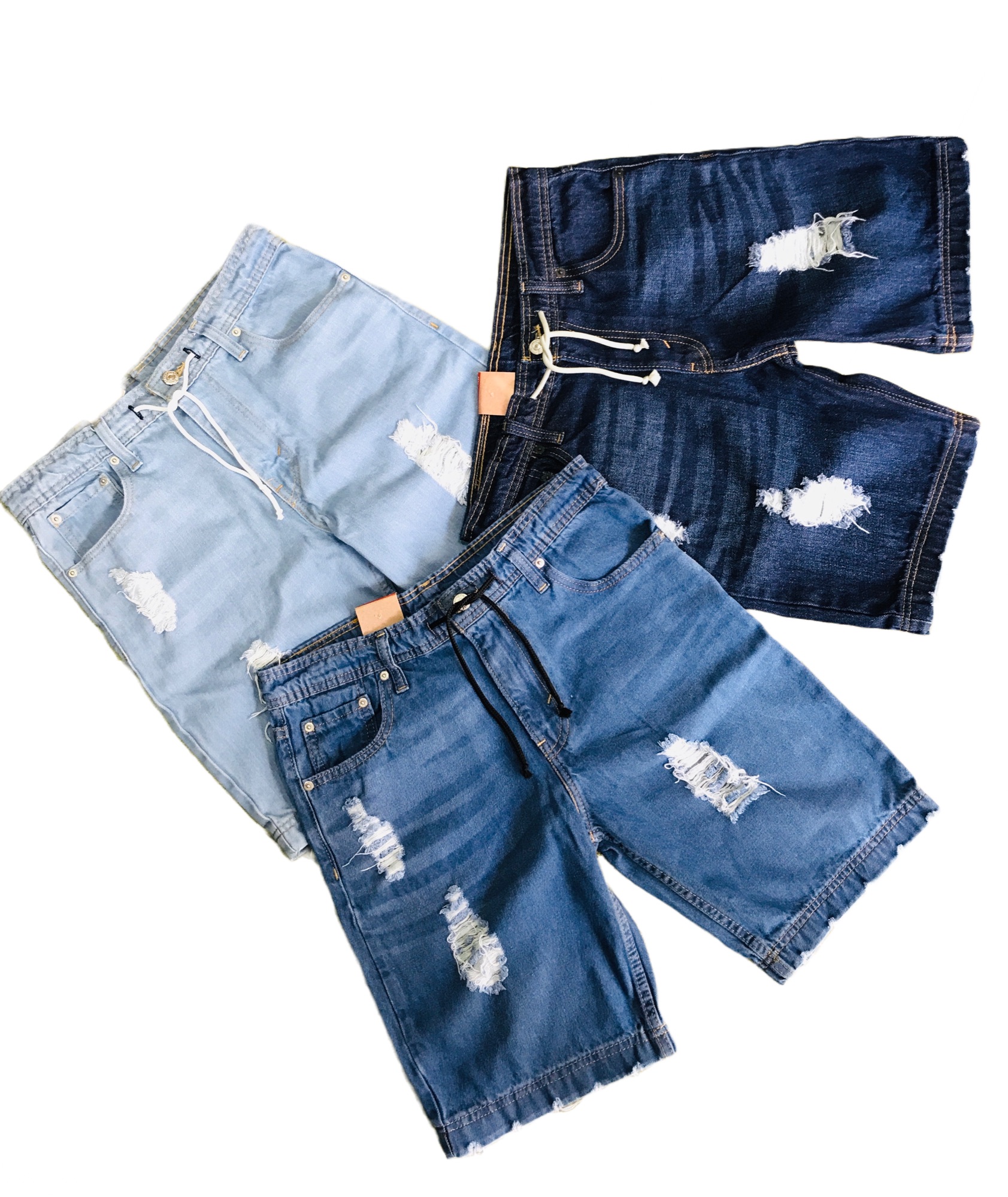 Patch store denim shorts