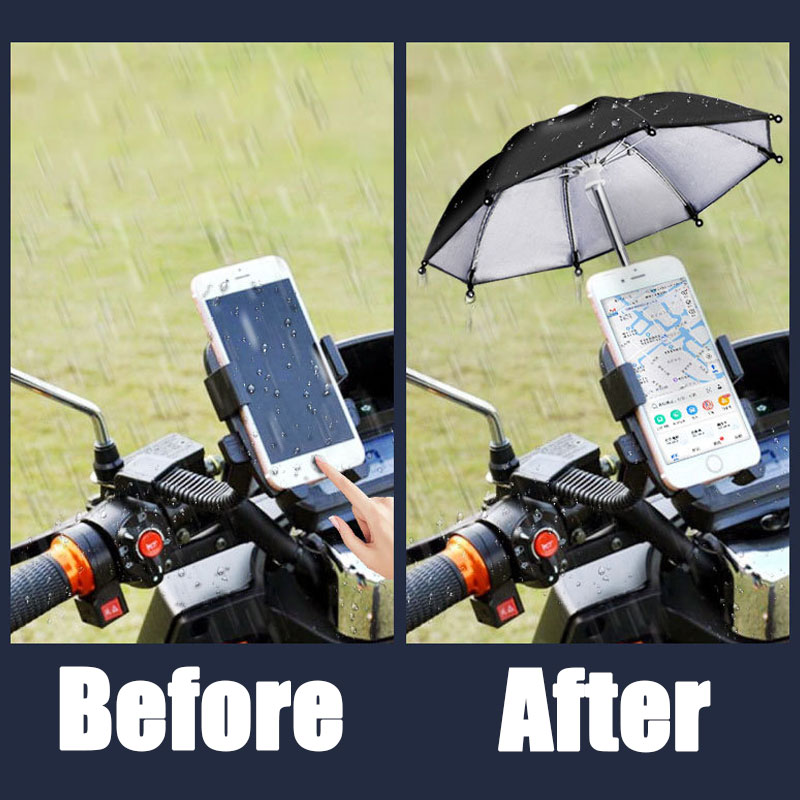 1Pcs New Motorcycle Phone Holder Mini Sunshade Umbrella Bicycle Decoration Accessories Polyester Mobile Motorcycle Accessories. 