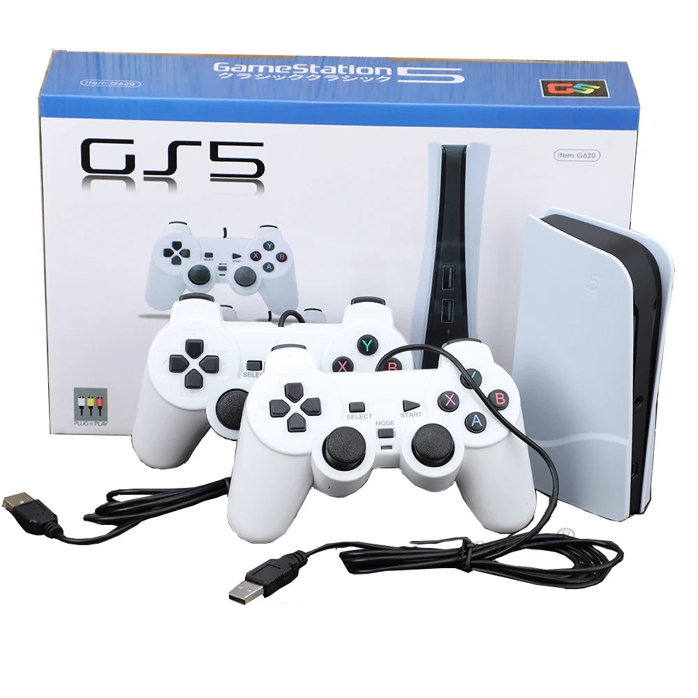 GS5 Pro G620 Video Game Console With 620 Classic Game 8 Bit TV Consola Retro Handheld Kids USB Two Wired Gaming Player AV Output. 