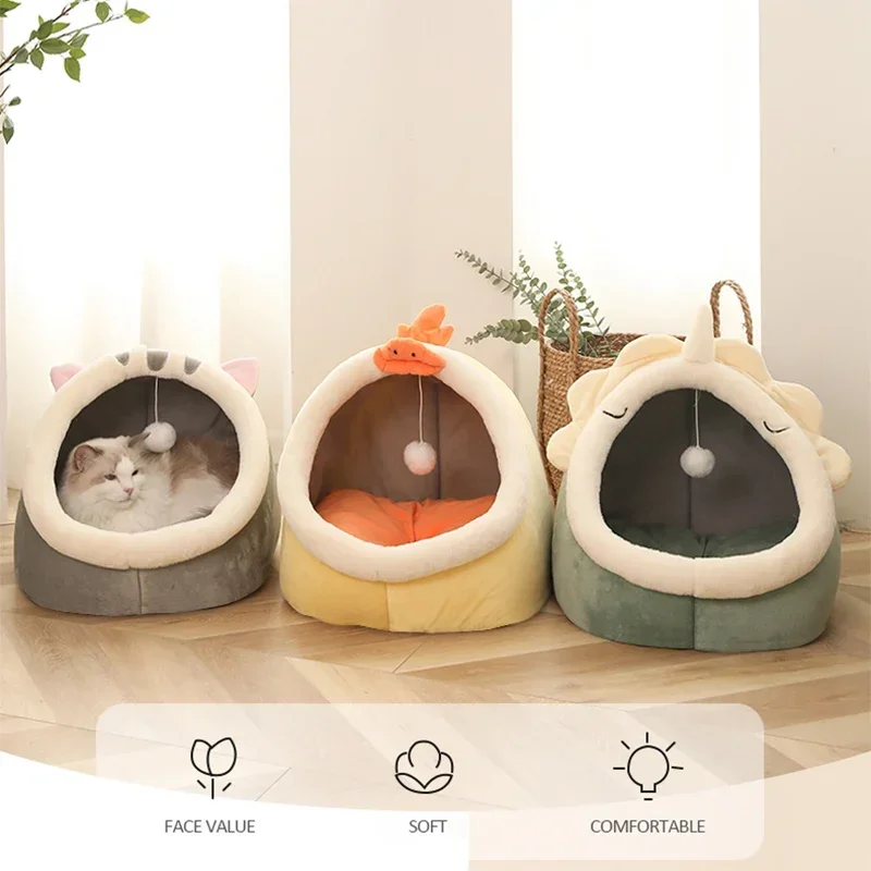 Cat Pad Bed Sweet Soft Warm Pet Basket Cozy Kitten Lounger Cushion Pet House Tent Small Dog Mat For Washable Cats winter Beds. 