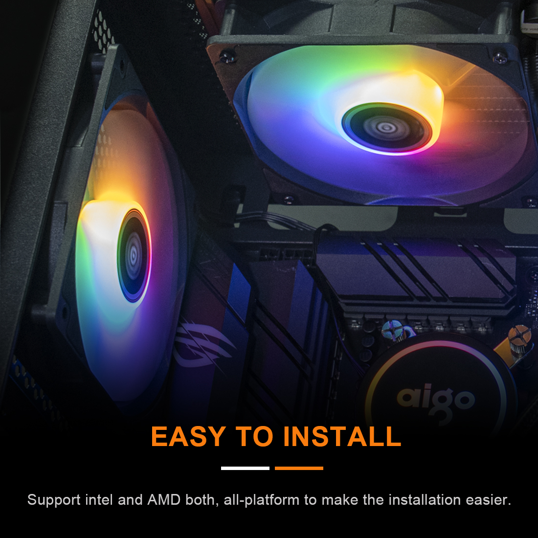 Aigo Water Cooler CPU Cooling Computer RGB Water Cooling Heatsink Integrated CPU Cooler Fan Radiator LGA 1700/1151/2011/AM3+/AM4. 