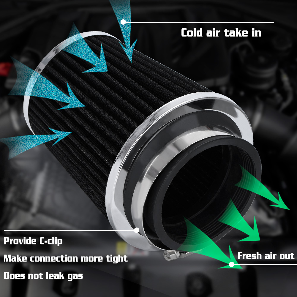 Universal Car High Flow Cold Air Intake Air Inlet Air Intake System Mushroom Head Air Filter Neck 76mm/70mm/63.5mm/ 60mm. 
