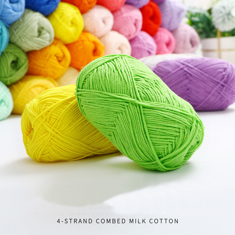 40-50g/Set 4ply Milk Cotton(80%) Knitting Yarn Needlework Dyed Lanas For Crochet Craft Sweater Hat Dolls At Low Price. 