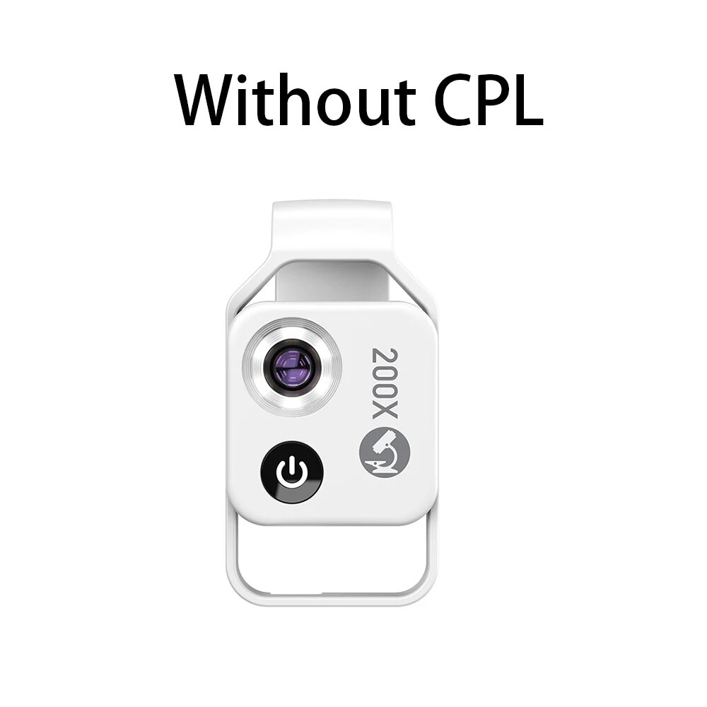 APEXEL 200X Pocket Microscope Lens with CPL Filter LED Light Mini Micro ...
