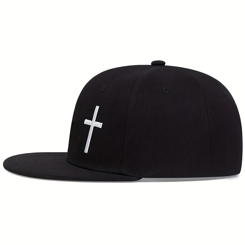 Unisex Cross Embroidery Hip-hop Hats Spring Autumn Outdoor Adjustable Casual Baseball Caps Sunscreen Hat. 