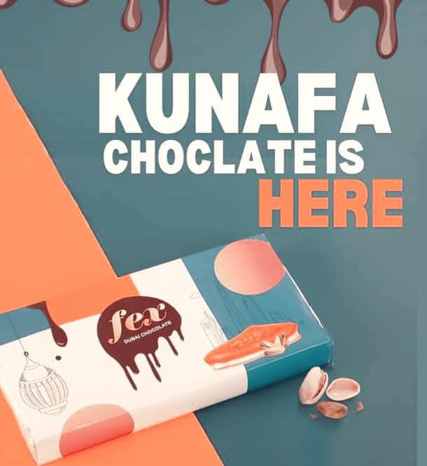 Viral Dubai Kunafa Chocolate Bar (Fex - Pistachio Knafeh Chocolatier). 