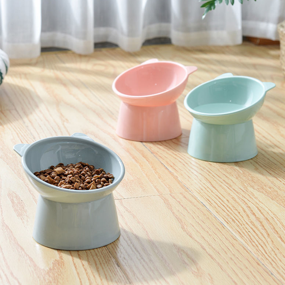 Tilted Cat Food Bowl Cat Food Dish Ergonomic Raised Cat Food Bowl Anti Vomiting Plastic Feeding Bowl Non Slip Pet Supplies. 