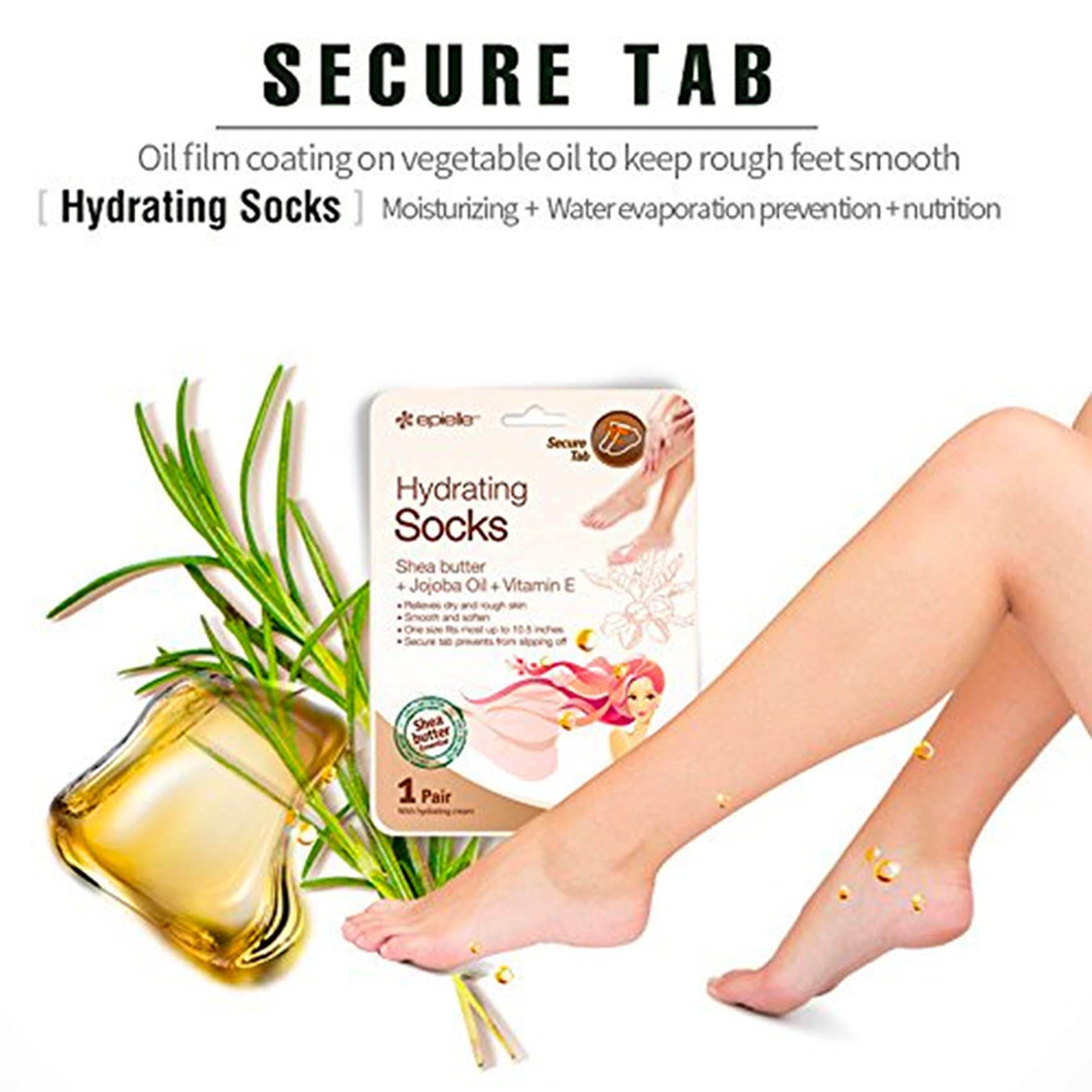 Epielle Hydrating Foot Masks (Socks 1pcs) for foot cracked and dry heel to toe and callus Spa Masks - Shea butter + Jojoba Oil + Vitamin E Moisturize, Mothers Day GIfts Made in Korea. 