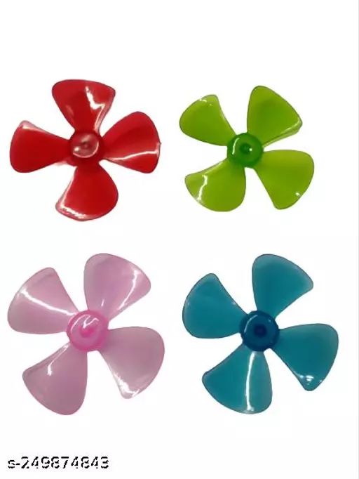 Toy Motor Fan 4 Wing Fan Plastic Dc Motor Propeller Mini Fan  10 pcs