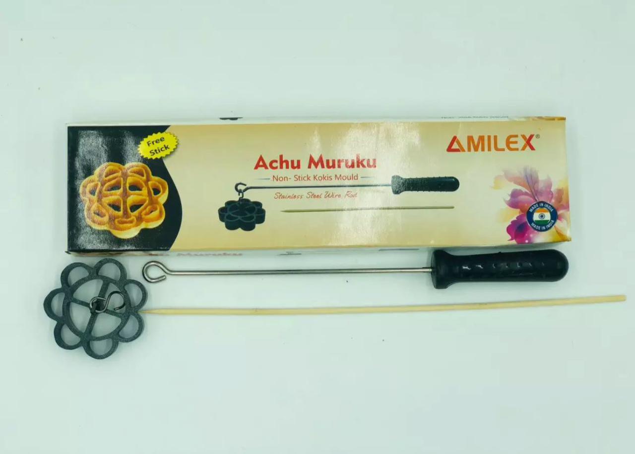 Amilex Nonstick Kokis Flower Mould Shape Achu Murukku With Stick. 