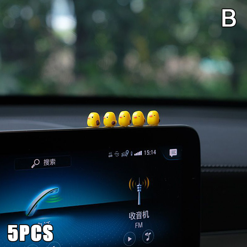 5Pcs Cute Mini Ducks Car Interior Decoration Auto Rearview Mirror Dashboard Ornaments For Woman Man Gift Car Accessories. 