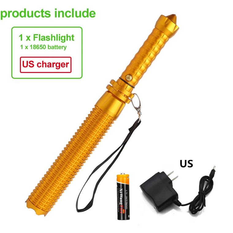 Baseball Bat LED Flashlight AluminumAlloy Focusable Zoomable Super ...
