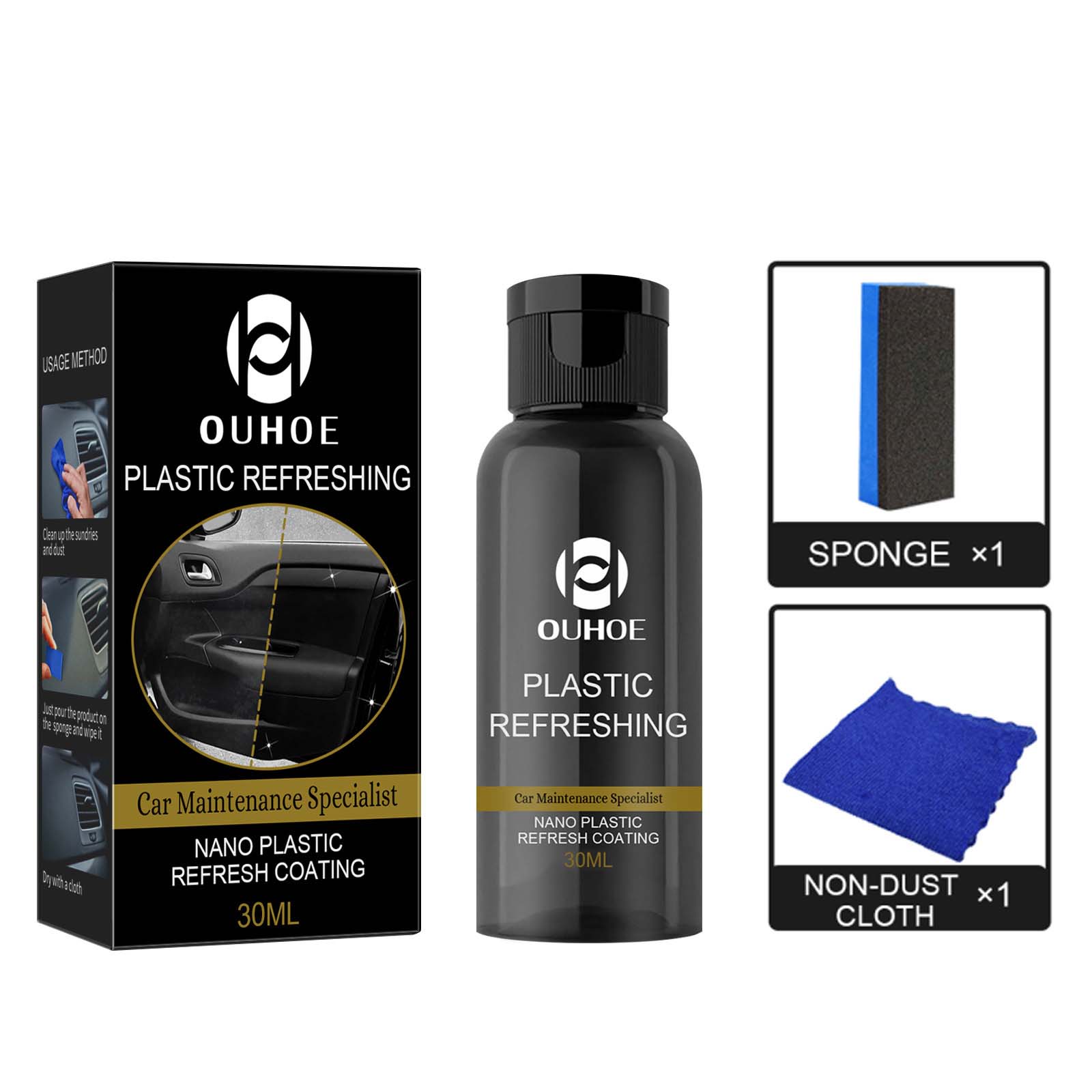 30/50ML Car Plastic Restorer Plastic Revitalizing Coating Agent for Truck Car Interior Plastic Parts Retreading Refurbish Agent. 