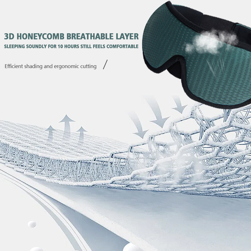 3D Eye Mask Green Breathable Shading Sleeping Hot Sales Eye Mask Adjustable Strap Sleep Mask Padded Travel Rest. 