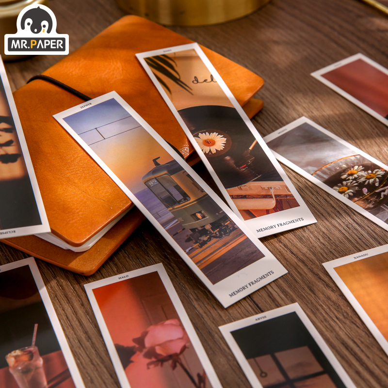 Mr.Paper 4 Designs 30 Pcs/bag Ins Style Warm Series Creative Hand Account DIY Decor Bookmarks Stationery Student Office Supplies. 