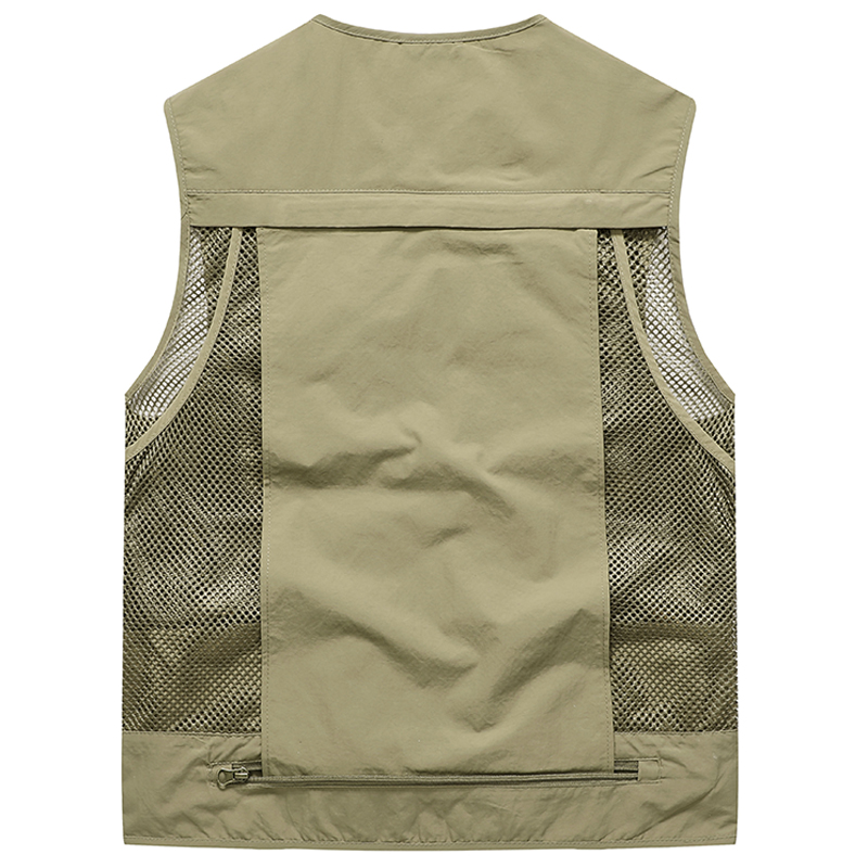 Men's Mesh Casual Fishing Work Vest Jackets Summer Fashion Large Size 5XL Men Multi Pockets Waistcoat Vest Sleeveless Coat. 