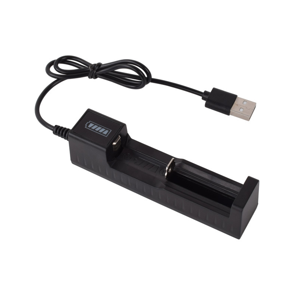 1 Slot Charger Rechargeable Lithium Battery for 16340 14500 18650 26650 3.7V Lithium Battery USB Fast Charge. 