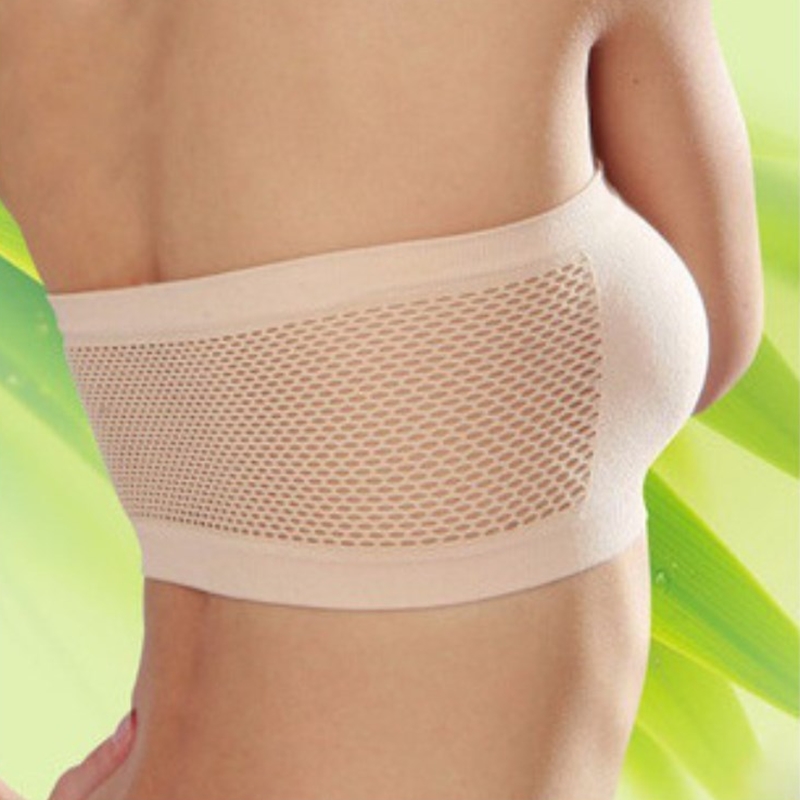 Summer Breathable Mesh Invisible Strapless Chest Wraps Tube Tops Sexy Strapless Crop Top Bra Lady Bandeau Boob Tube Brassiere. 