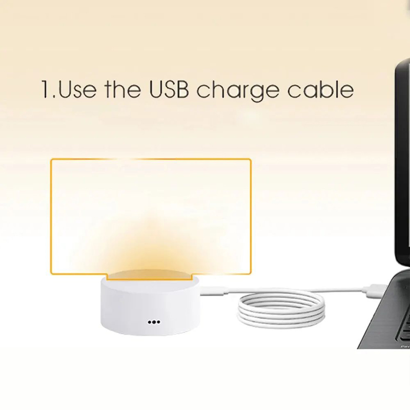 Transparent Luminous LED Night Lights USB Luminous Acrylic Night Light Erasable Write Message Board Calendar Desktop Ornaments. 