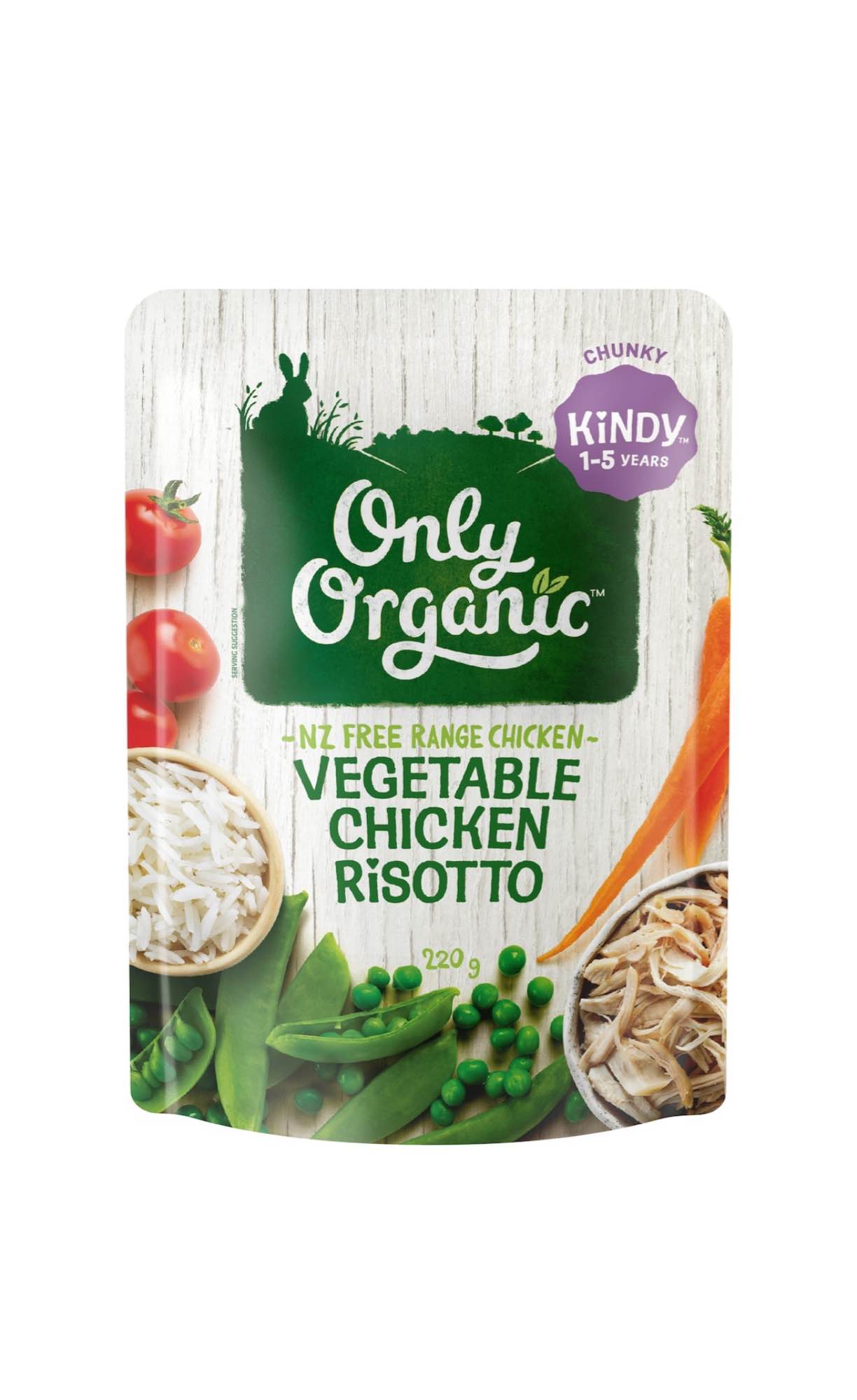 Only organic, Vegetable chicken Risotto, 220g (1-5 Years ). 