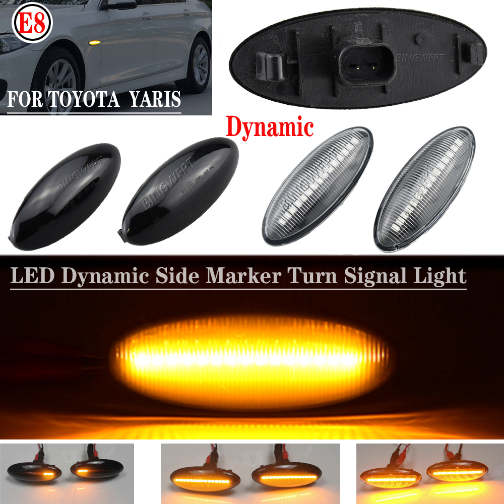 LED Turn Signal Light Dynamic Side Marker Fender Sequential Lamp For Toyota Yaris Vitz XP90 RAV4 XA30 MK3 Auris E150 Corolla. 