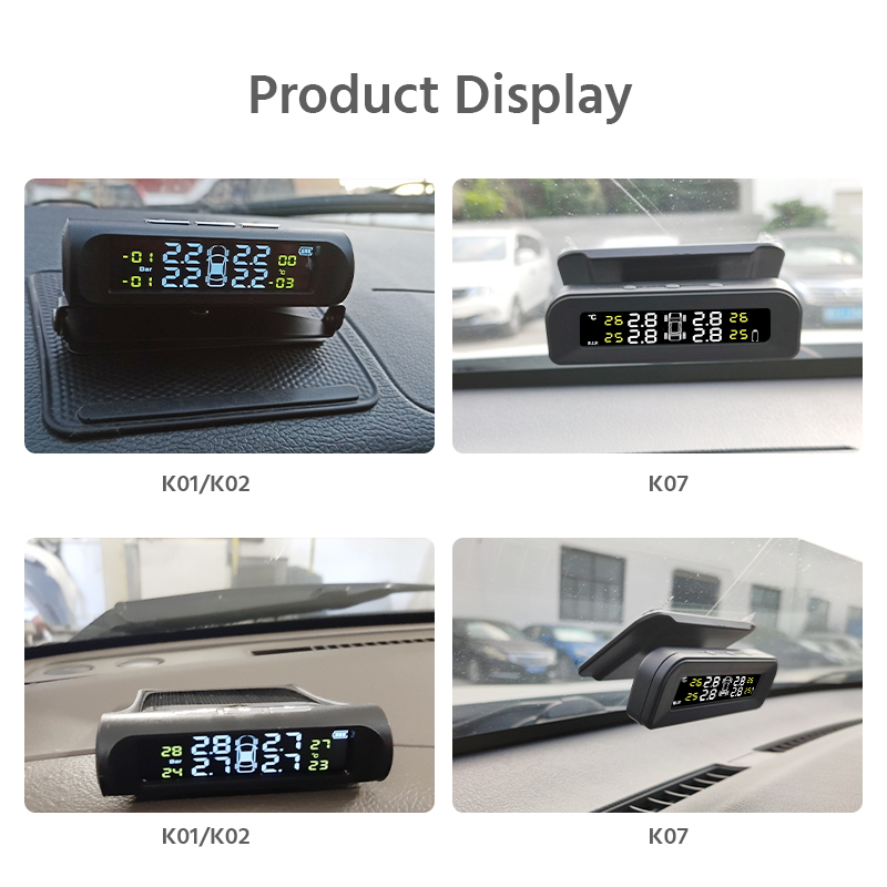E-ACE Solar Power TPMS Car Tire Pressure Alarm Monitor System Auto Security Alarm Systems Tyre Pressure Temperature Warning. 