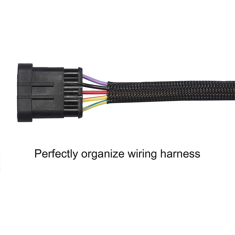 3m/9.85ft PET Expandable Braided Sleeving Flexible Wire Mesh Sleeve Black For TV Audio PC Cords Protect From Pets Chewing. 